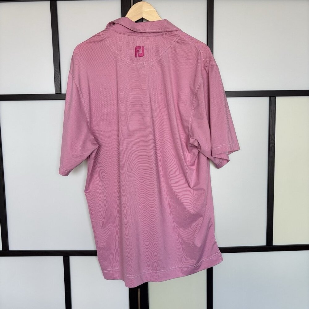 Footjoy Polo Shirt Mens Medium The Diplomat Pink Golf Performance Stretch - Picture 5 of 15